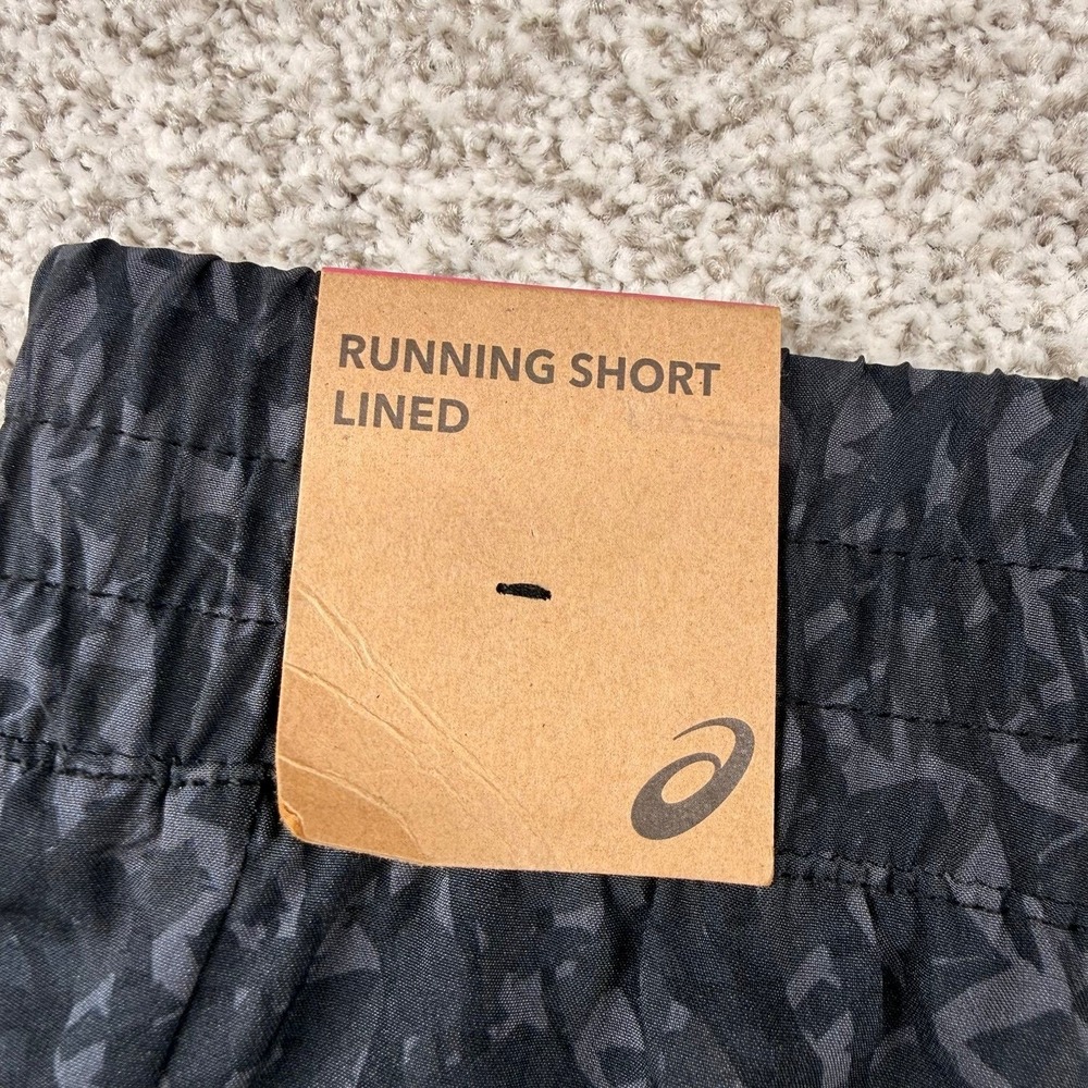 NWT Women's ASICS Athletic Black Patterned Woven Lined Running Shorts Size XL - Picture 3 of 12